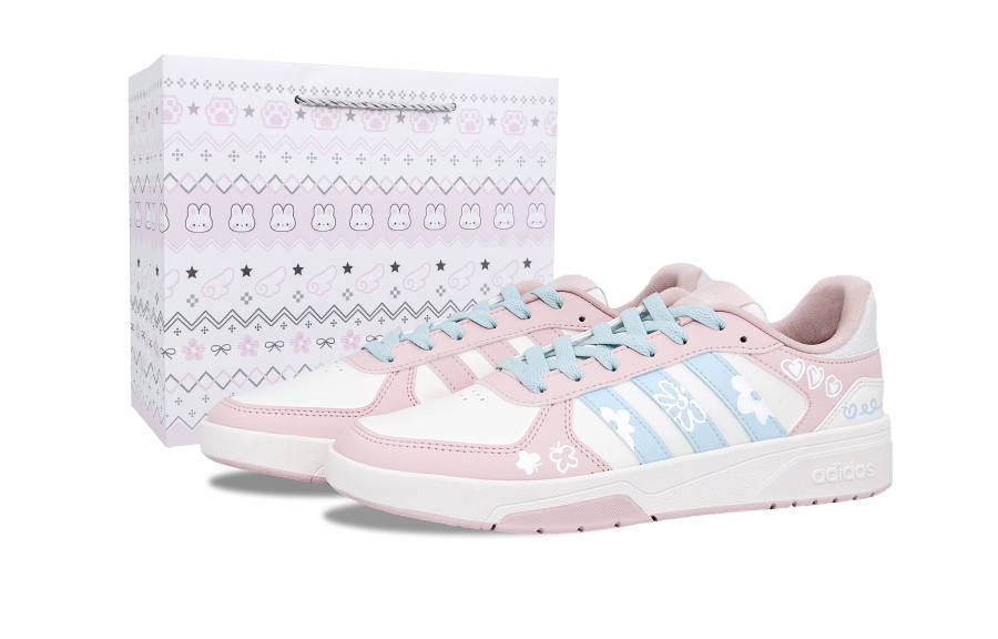 Adidas Adidas COURTBEAT Lightweight Breathable Low top Skateboard Shoes Women's Pink Blue