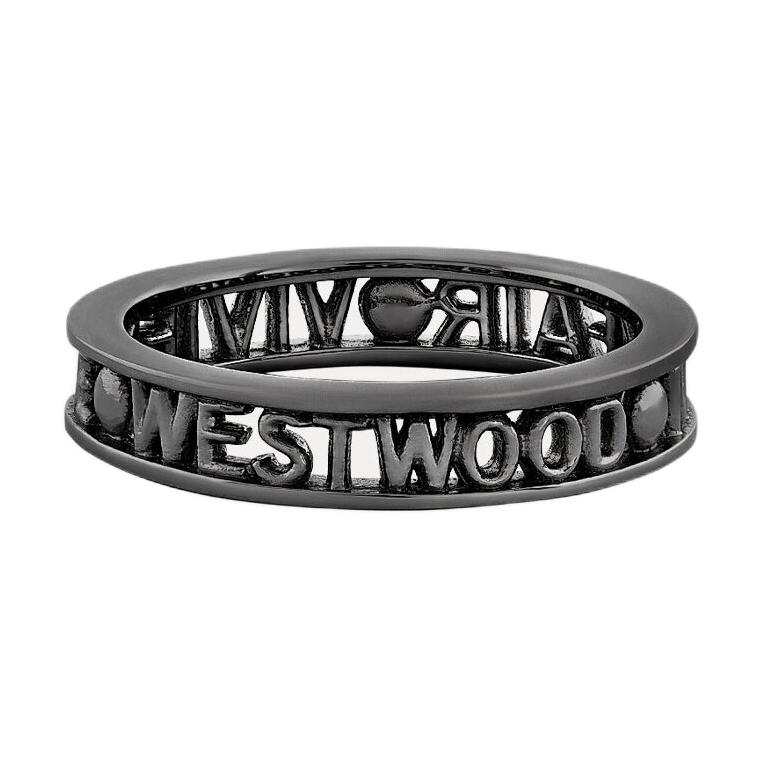 Vivienne Westwood 925 Sterling Silver Rings Unisex Gunmetal Gray