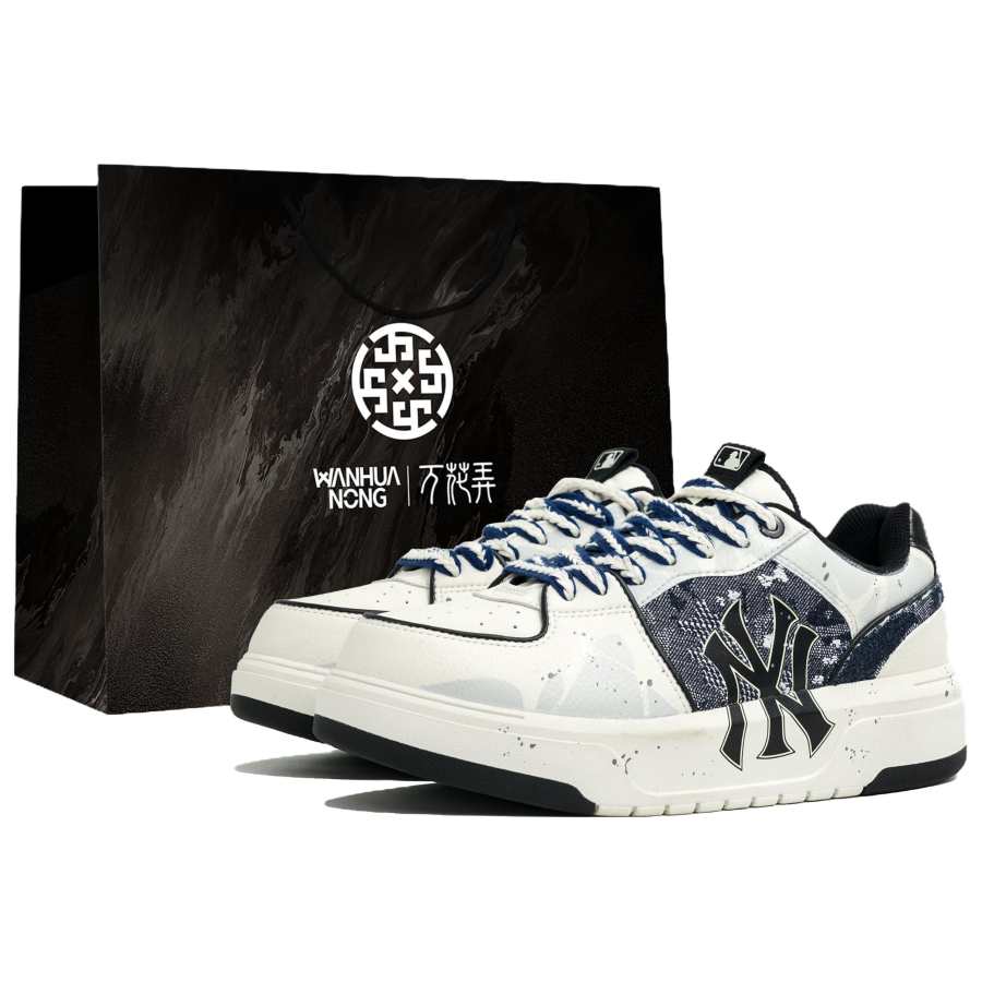 MLB Chunky Liner Kaleidoscope, Cracked, Shopping Bag Abrasion Resistant Low top Skateboard Shoes Unisex White