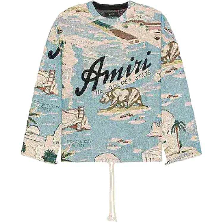 AMIRI AMIRI Sweaters Men's Blue Crew Neck