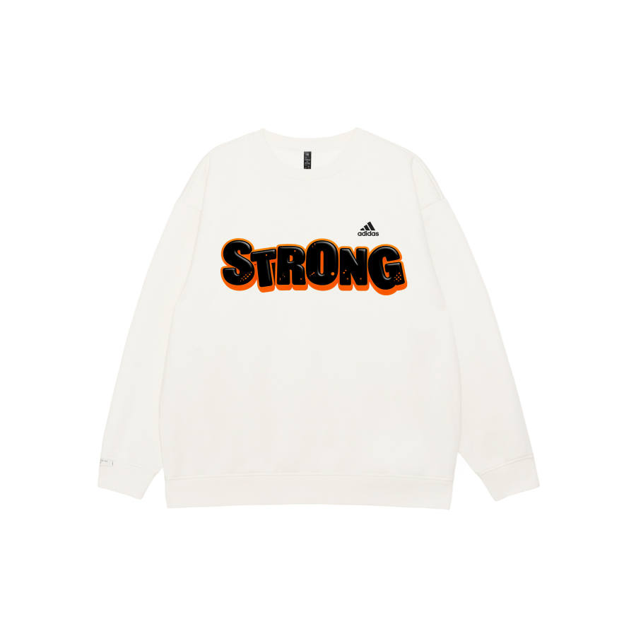 Adidas Adidas LABEL Sweatshirts Unisex White Crew Neck Moderate Regular