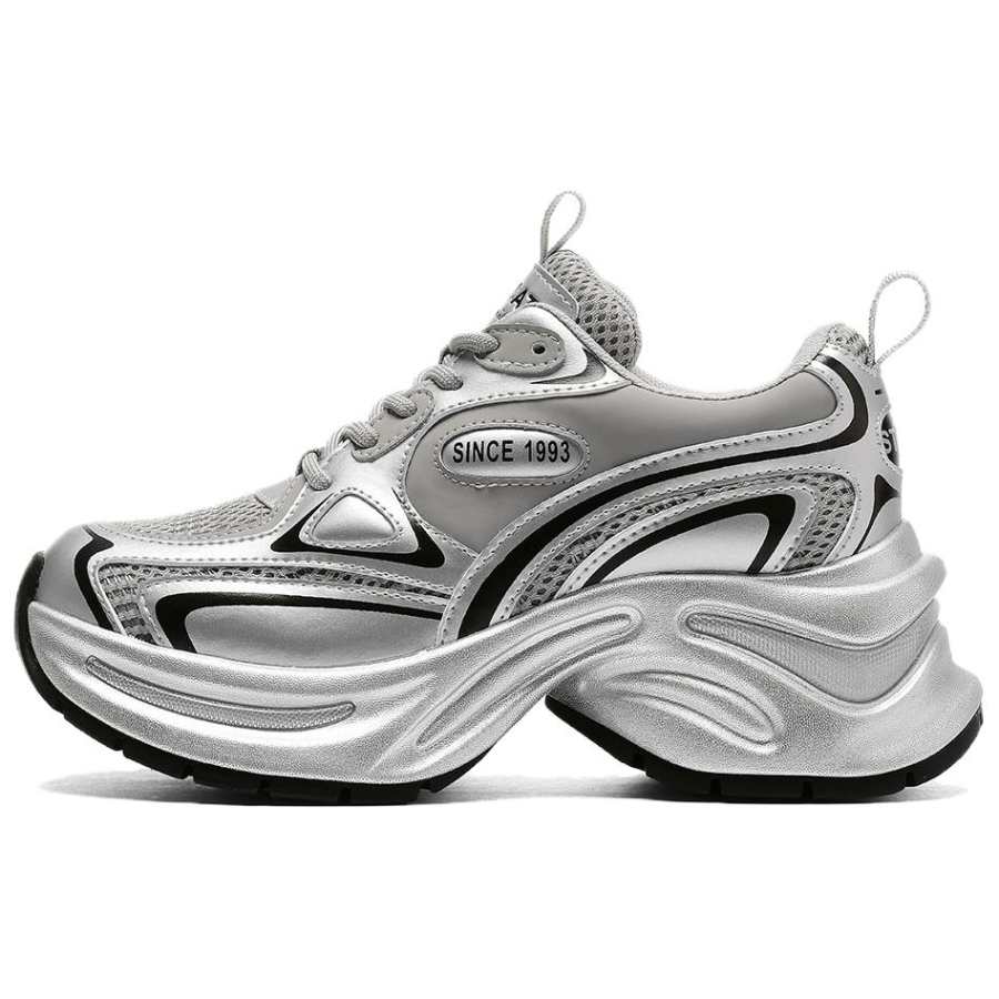 ST&SAT ST&SAT Textile, Synthetic Leather Breathable Height Increasing Chunky Sneakers 6CM Unisex