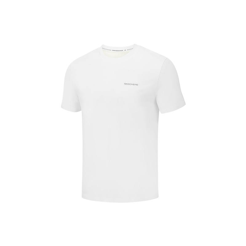Skechers T Shirts Men's Bright White/0019 Crew Neck Moderate