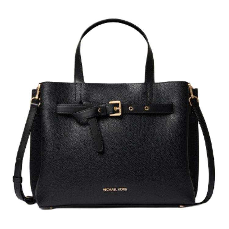 MICHAEL KORS Emilia Split Cow Leather With Artificial Leather Handbag Medium Women's Black