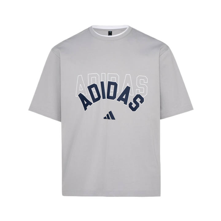 Adidas Adidas T Shirts Unisex Light Gray Crew Neck