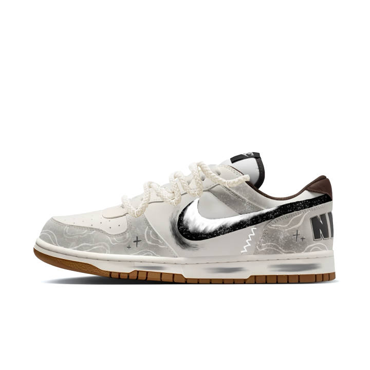 Nike Nike Big Cushioning Abrasion Resistant Low top Skateboard Shoes Men's Beige Gray Brown