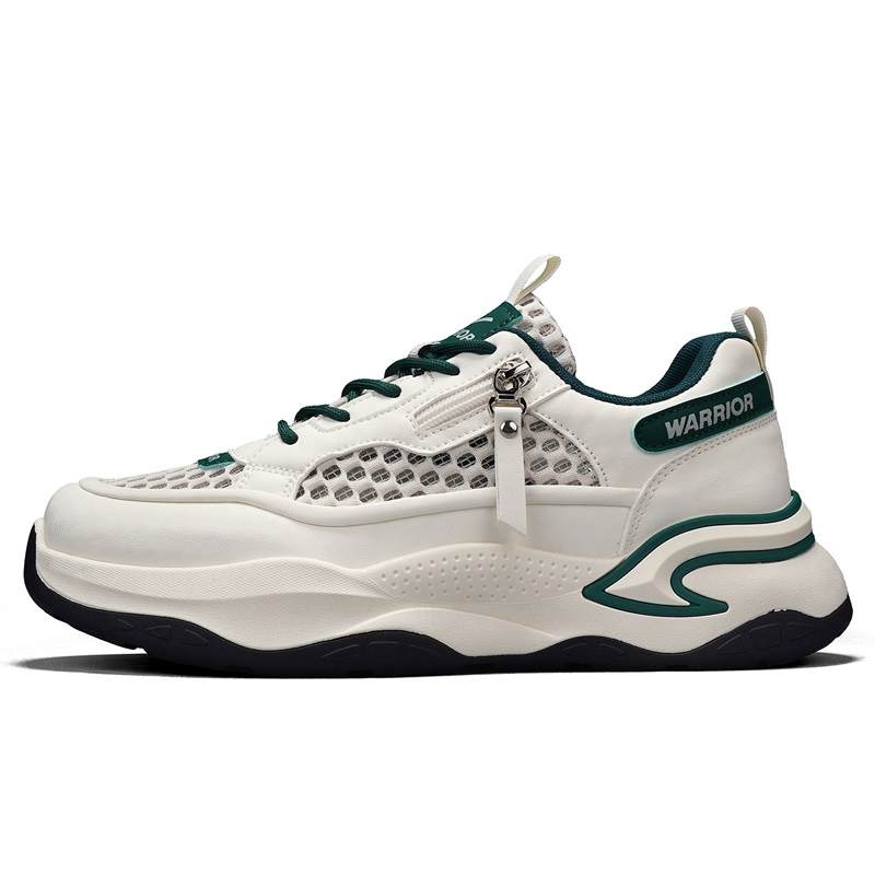 WARRIOR Warrior Coverage Abrasion Resistant Lightweight Breathable Low top Chunky Sneakers Men's Beige Green