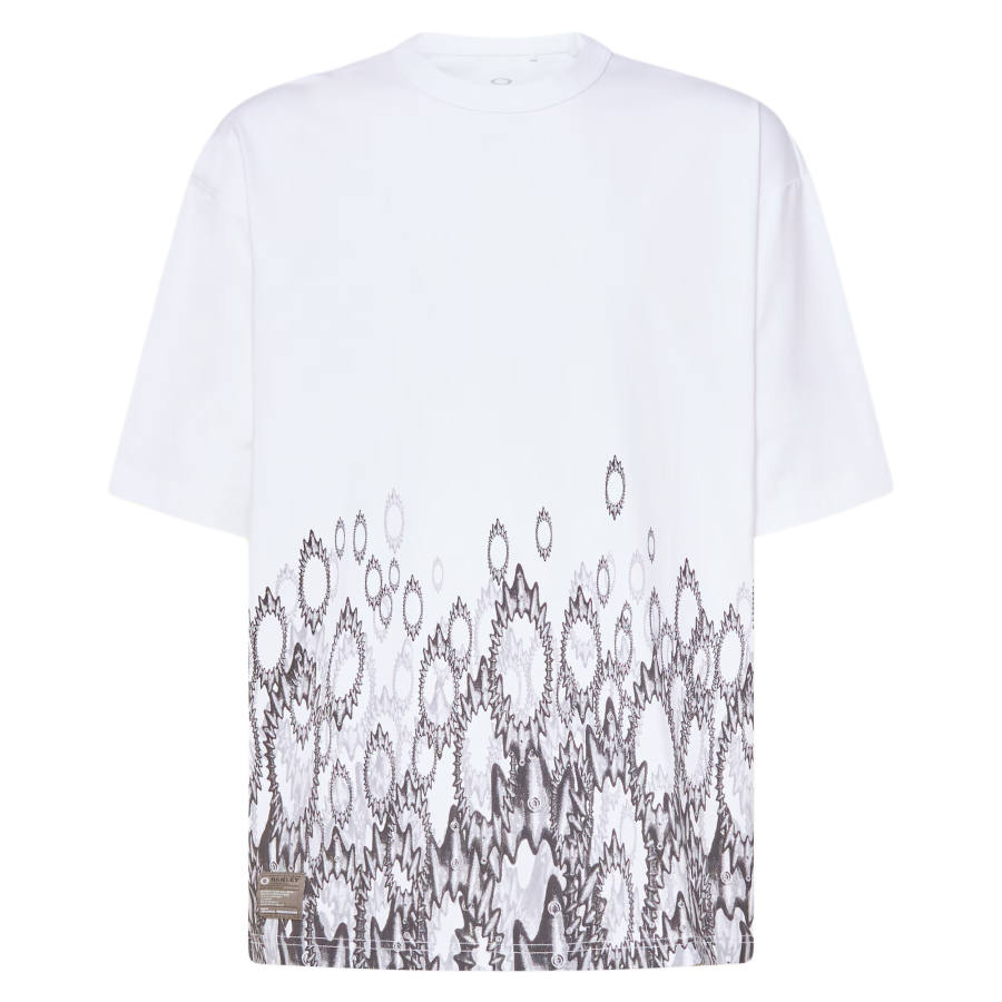 Oakley T Shirts Men's White Printing Crew Neck Moderate Straight Fit