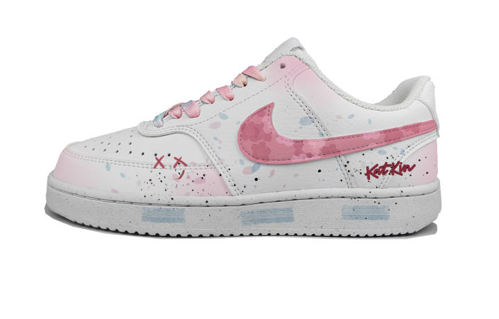 Nike Nike Court Vision 1 Synthetic Leather Low top Skateboard Shoes Women's Pink