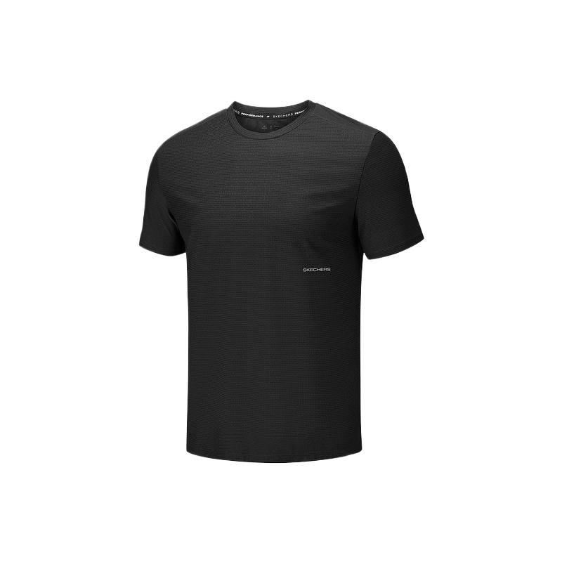 Skechers T Shirts Men's Carbon Black/0018 Crew Neck Moderate