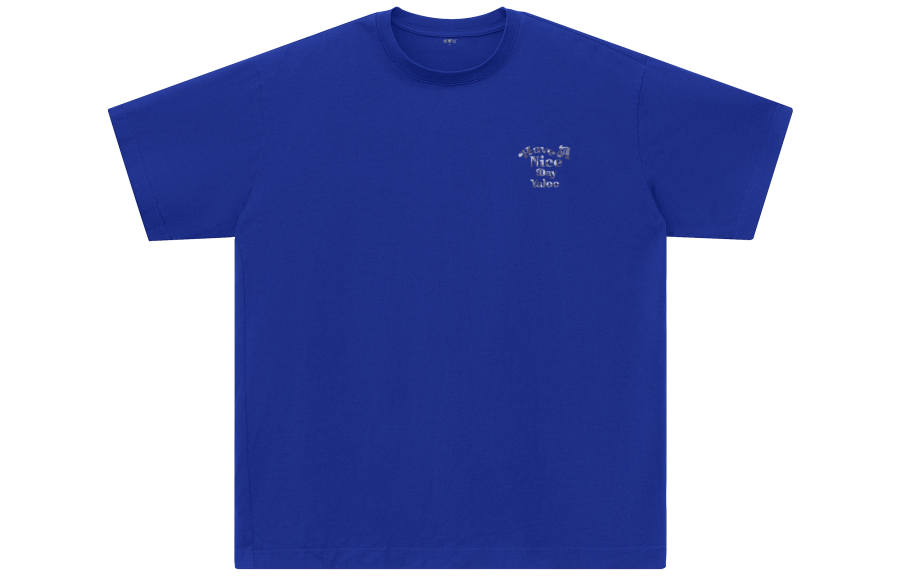 YALU T Shirts Unisex Klein Blue Crew Neck Moderate Straight Fit