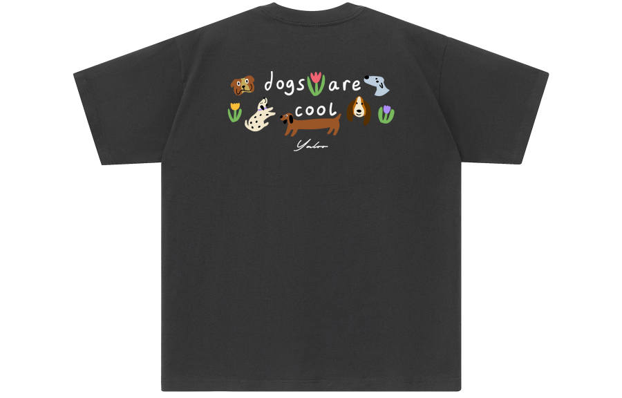 YALU T Shirts Unisex Dark Gray Crew Neck Moderate Straight Fit