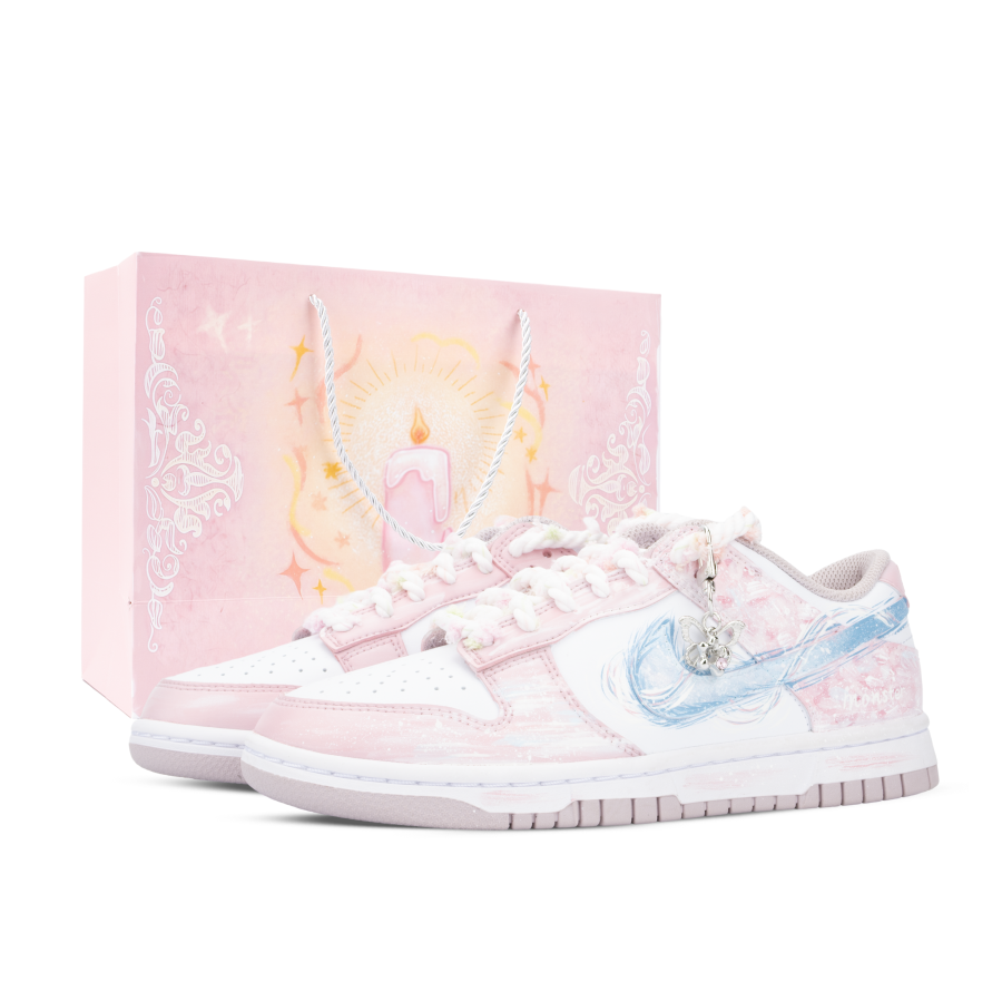 Nike Nike Dunk Monster Lab, Spring Green Low top Skateboard Shoes Women's White Pink Blue