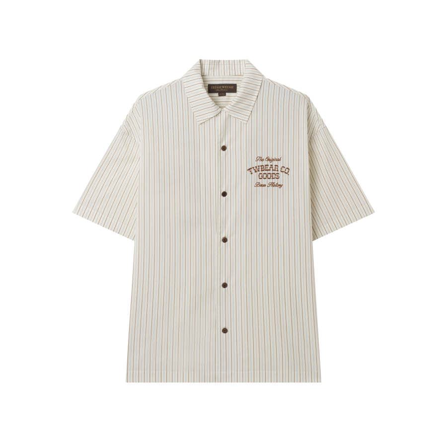 Teenie Weenie Men Shirts Unisex Ecru Lapel Moderate