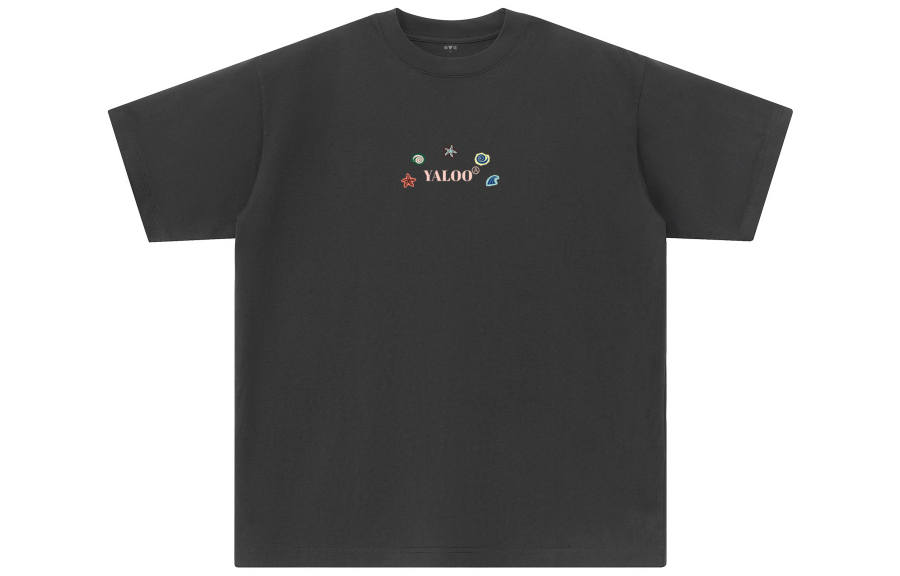 YALU T Shirts Unisex Dark Gray Crew Neck Moderate Straight Fit