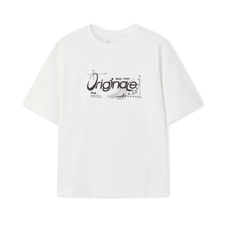 FILA ORIGINALE T Shirts Men's Cloud White Crew Neck Moderate