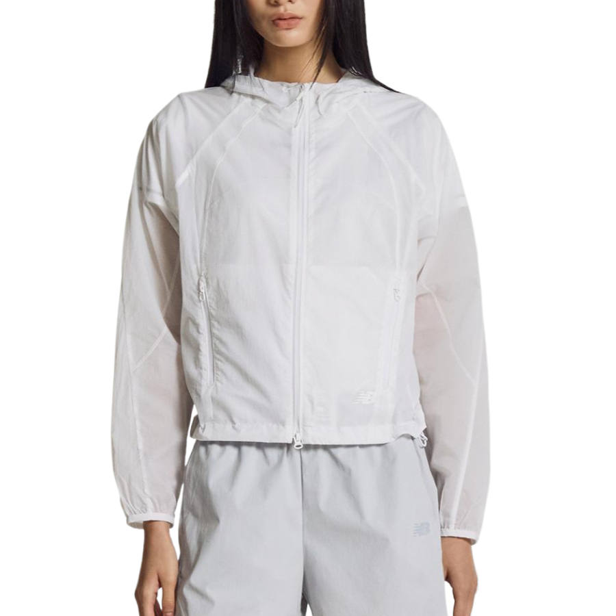 New Balance New Balance Jackets Women's White Hooded Non Detachable Moderate Other