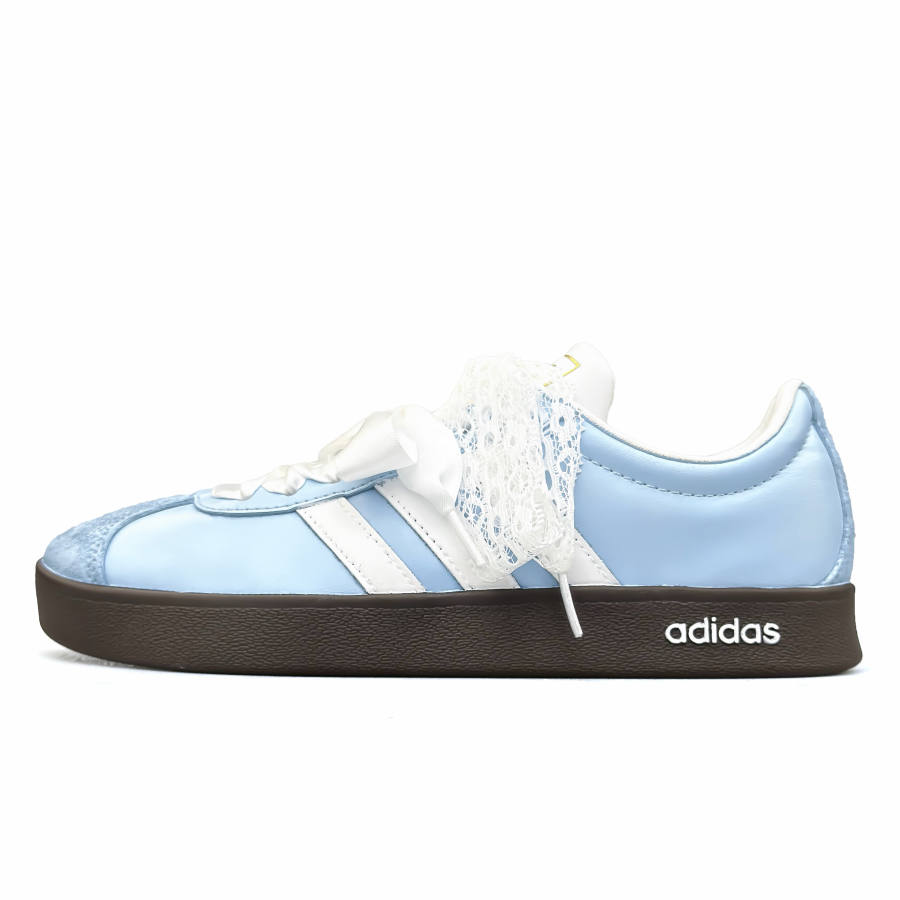 Adidas Adidas VL COURT 2.0 Milk Blue Ballet Synthetic Leather Slip Resistant Low top Skateboard Shoes Unisex Blue White