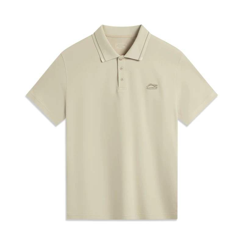 Li-Ning Li Ning Polo Shirts Men's Coastal Gray AP LV459 3 Lapel Thin Straight Fit