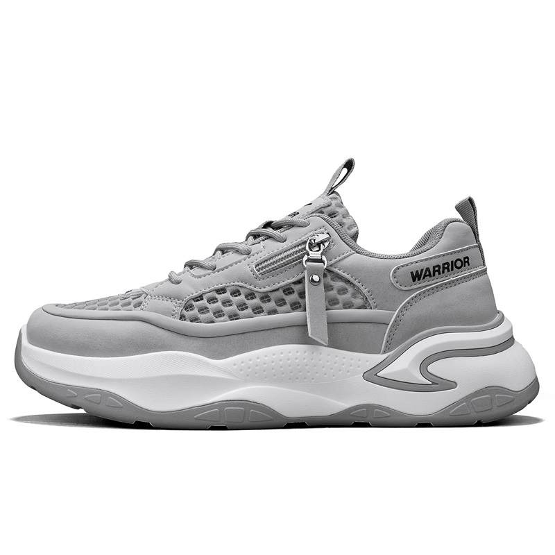 WARRIOR Warrior Coverage Abrasion Resistant Lightweight Breathable Low top Chunky Sneakers Men's Gray