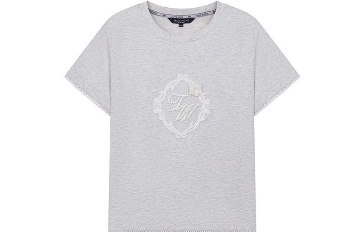Teenie Weenie T Shirts Women's Medium Gray Crew Neck Moderate Straight Fit