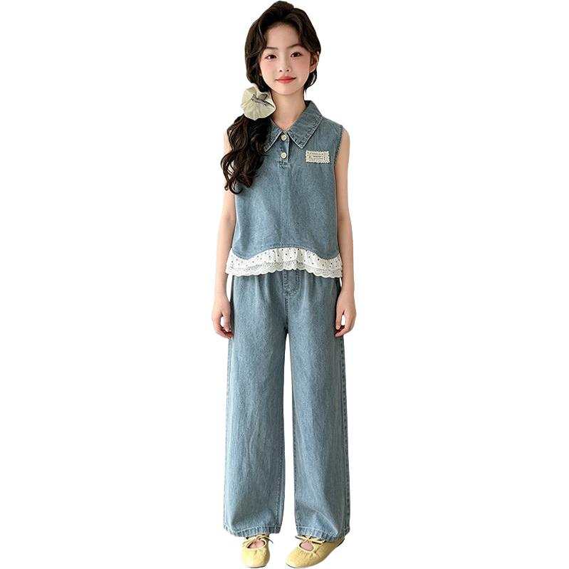 Lanza Girls Denim Clothing Sets Summer Teenagers