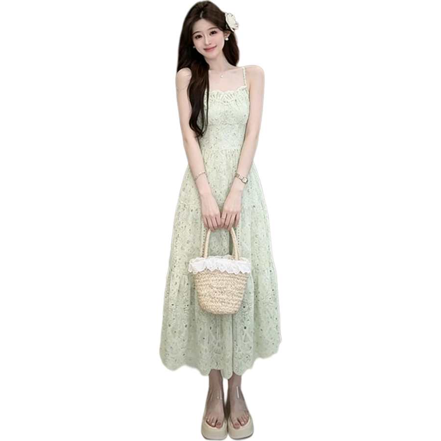 JBBCN JBBCN Slip Dresses Women's Square Collar Thin Mid Length