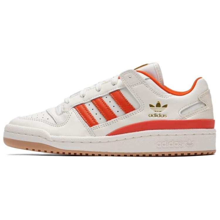 Adidas Originals FORUM Abrasion Resistant Breathable Low top Skateboard Shoes Unisex White Orange