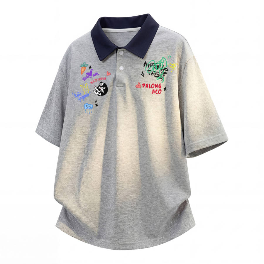 PAL ONGACO Polo Shirts Unisex Polo Collar Moderate Straight Fit