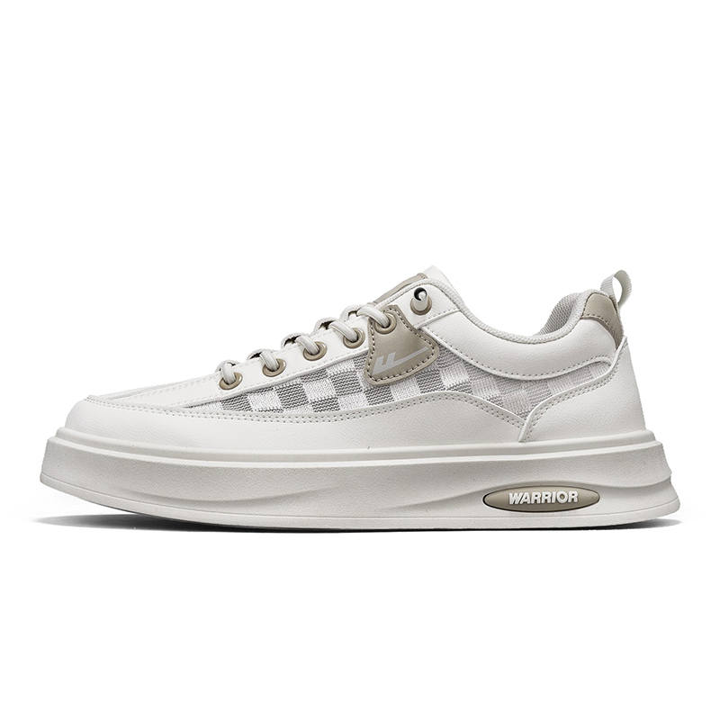 Warrior Coverage, Balance, Abrasion Resistant, Lightweight, Breathable Low top Skateboard Shoes Men's Beige Khaki