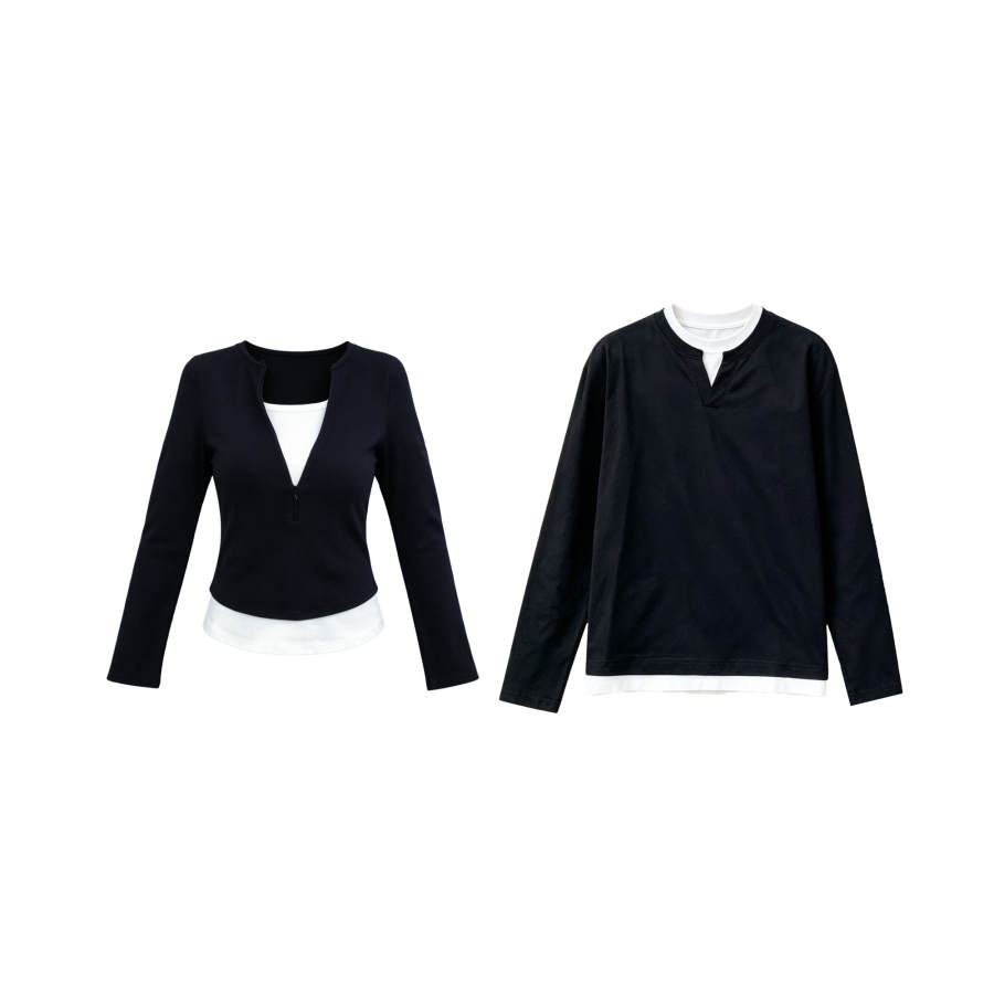 TUSHIFEI Couple Sets Women's Crew Neck Moderate