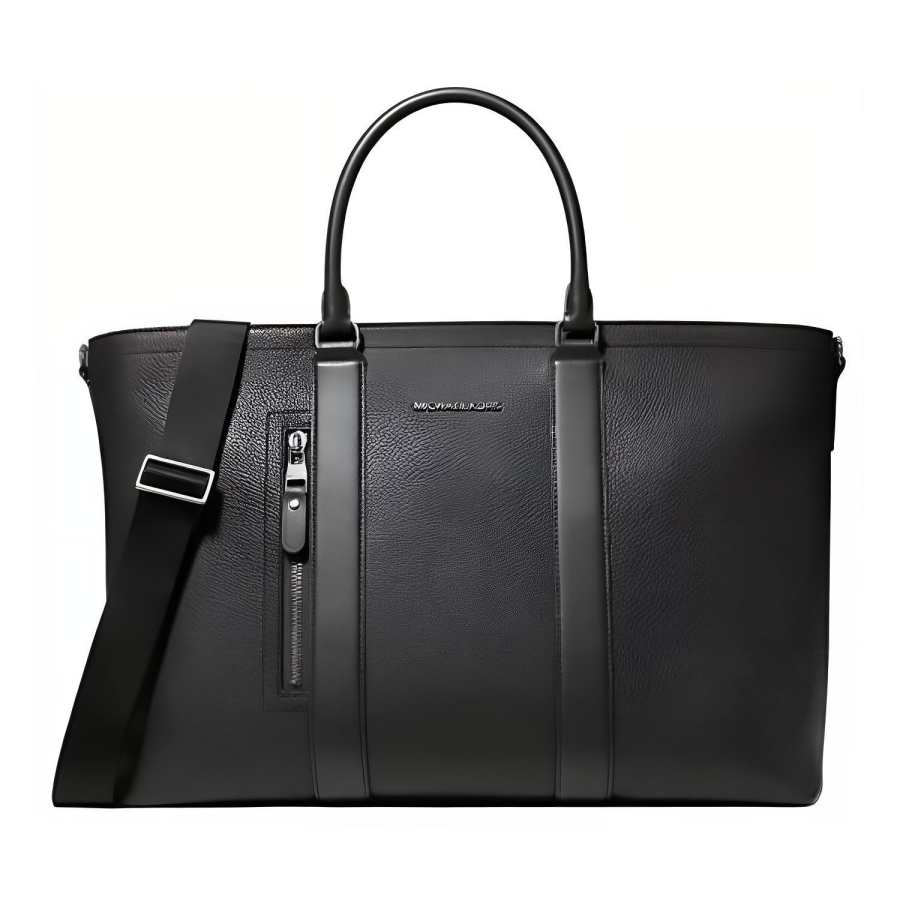 MICHAEL KORS Hudson Leather Shoulder Bag, Crossbody Bag, Handbag Regular Men's Black