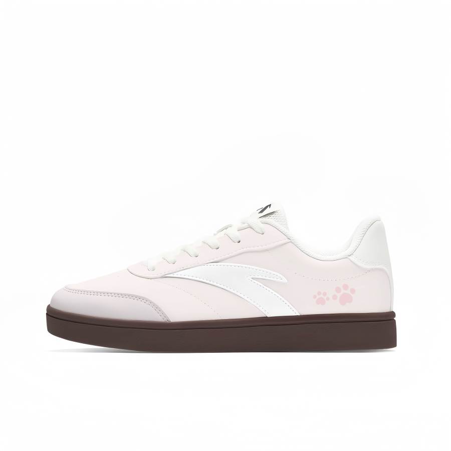 Anta Active Abrasion Resistant Lightweight Low top Skateboard Shoes Women's White Pink