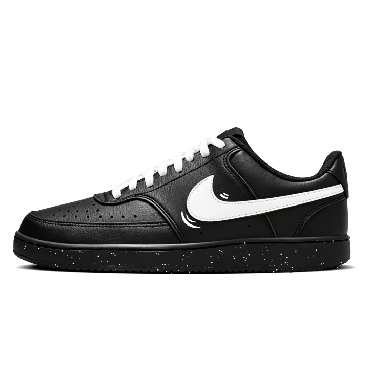 Nike Nike Court Vision Low Ink Synthetic Leather Abrasion Resistant Low top Skateboard Shoes Unisex Black