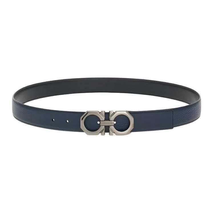 Ferragamo 【Zoomed Imagery】Gancini-buckle reversible belt