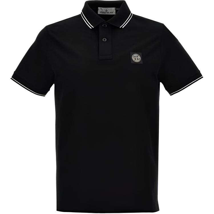 STONE ISLAND Logo Patch Short Sleeved Polo Shirt