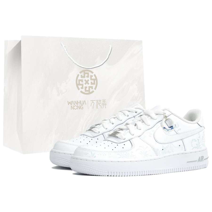 Nike Nike Air Force 1 07 Wan Hua Tang, Warmed Blue And White Porcelain, Box Slip Resistant Low top Skateboard Shoes Unisex