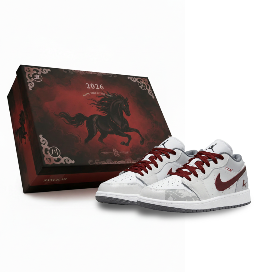 Jordan Jordan Air Jordan 1 FrostRed Swift Slip Resistant Abrasion Resistant Low top Children's Basketball Shoes Light Gray