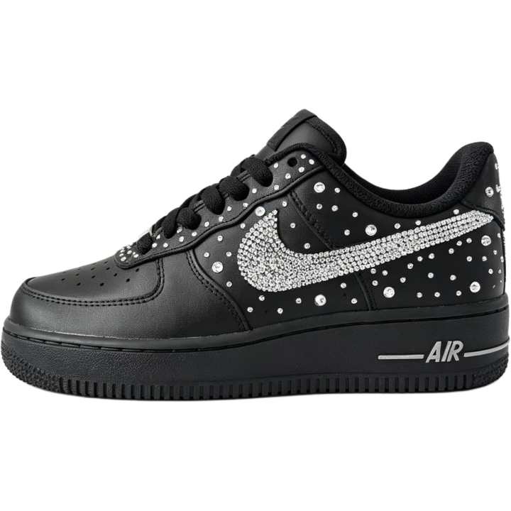 Nike Nike Air Force 1 Synthetic Leather Low top Kids' Skateboarding Shoes Black Unisex