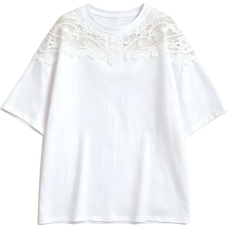 DUSHE T Shirts Women's Crew Neck Thin Straight Fit