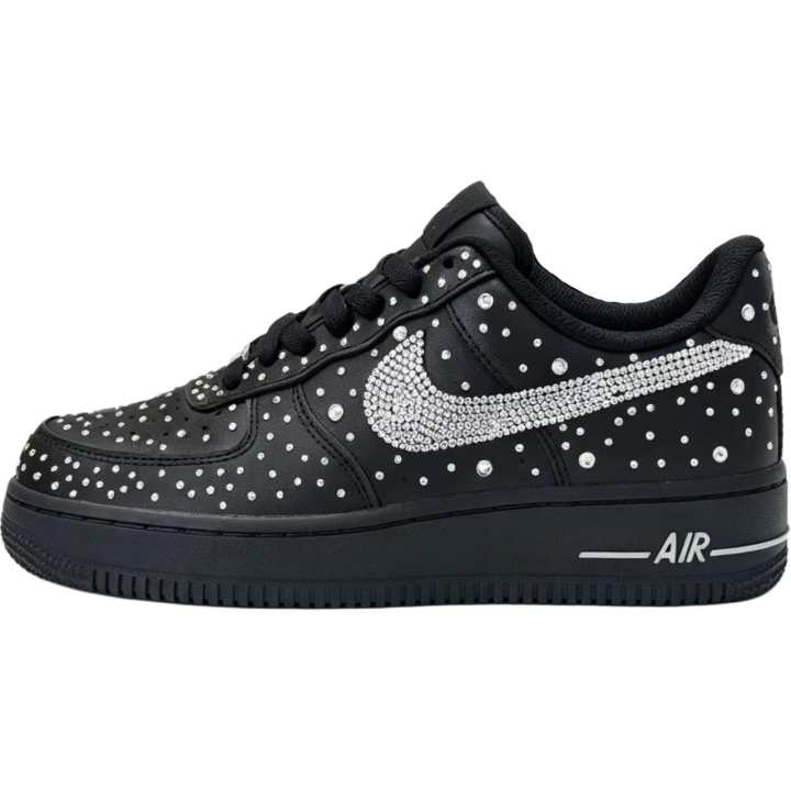 Nike Nike Air Force 1 Synthetic Leather Low top Kids' Skateboarding Shoes Black Unisex