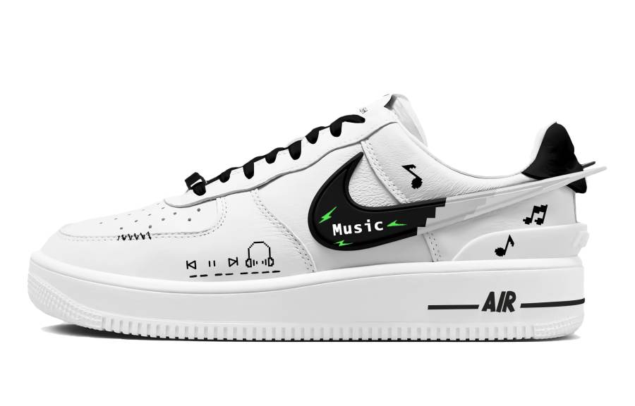 Nike Nike x AMBUSH Air Force 1 Rhythm Monologue Slip Resistant Low top Skateboard Shoes Unisex White