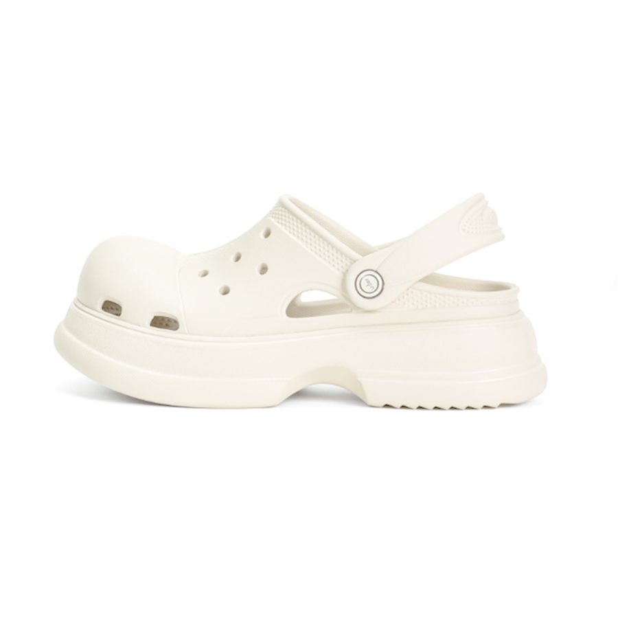 Ouder Sand Open Ended Smiley Collection, Heart Holes All Summer, Vanilla Ice Cream Clogs Women's White
