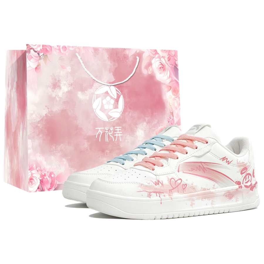 Anta Easy Low top Skateboard Shoes Unisex Pink Blue Mismatched