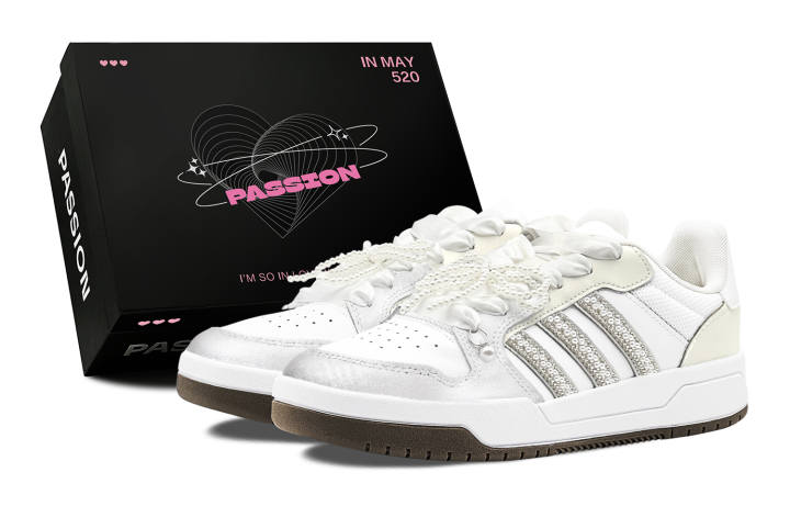 Adidas Adidas ENTRAP Romantic Favor, Pearl Ballet, Handmade, Girlish Style, Creative Trend Low top Skateboard Shoes Unisex