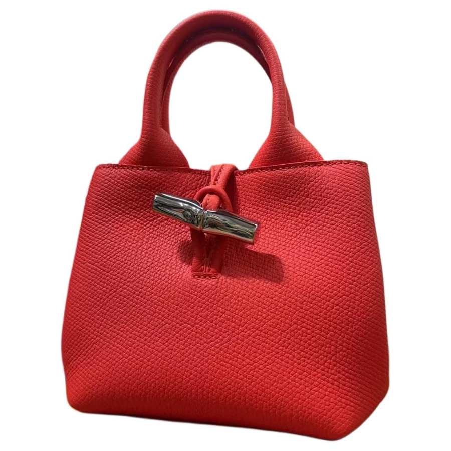 LONGCHAMP Le Roseau Cow Leather Handbag Mini Women's Vermilion