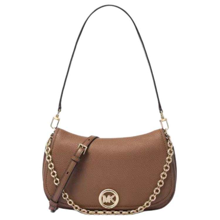 MICHAEL KORS Nolita Cow Leather Saddle Bag, Shoulder Bag Medium Women's Brown