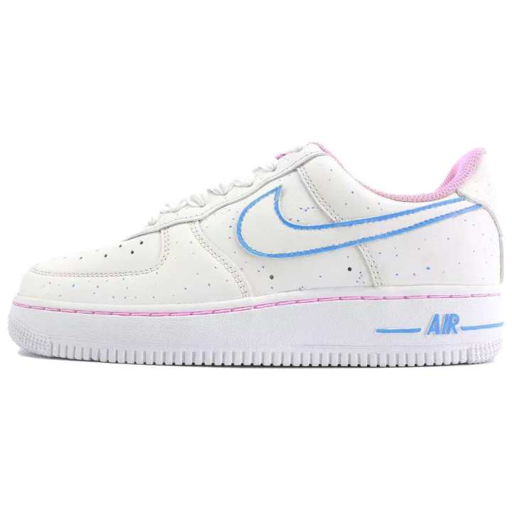 Nike Nike Air Force 1 Pink Blue Bubble Water Low top Skateboard Shoes Unisex Pink White