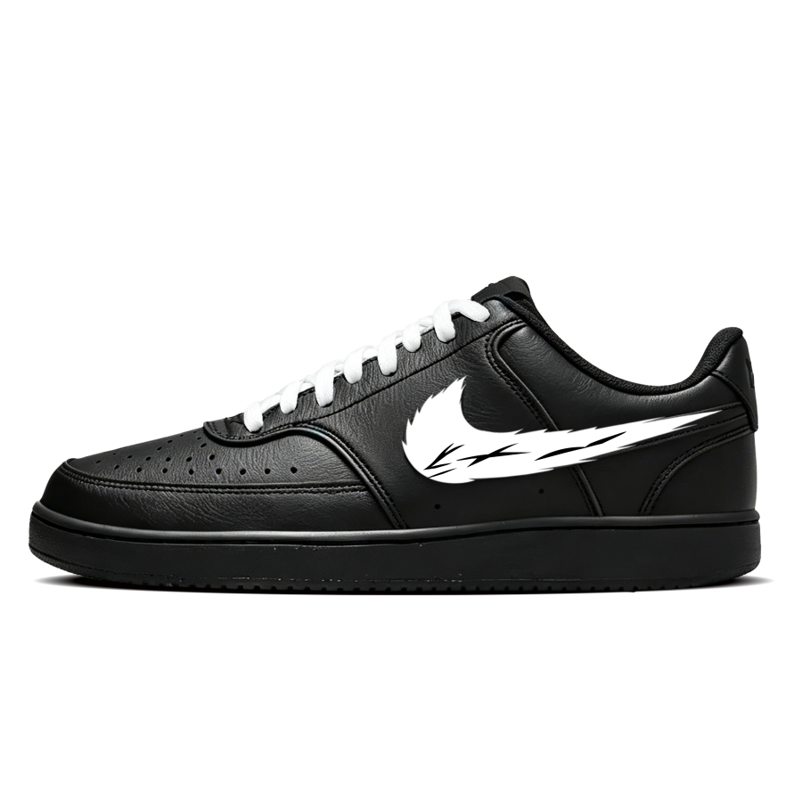 Nike Nike Court Vision Low Jie Synthetic Leather Abrasion Resistant Low top Skateboard Shoes Unisex Black