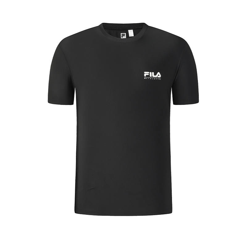 FILA T Shirts Men's Pitch Black Crew Neck Moderate